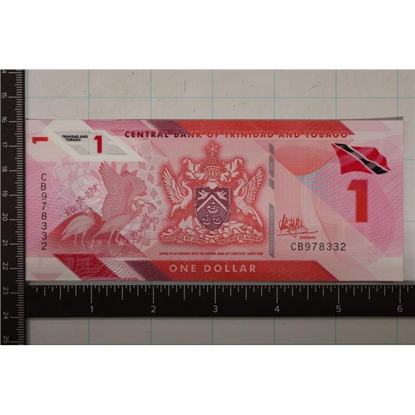 2020 TRINIDAD & TOBAGO $1 POLYMER CRISP UNC