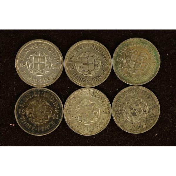 2-1938, 2-1941 & 2-1942 GREAT BRITAIN SILVER 3