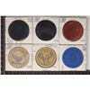 Image 2 : 6-CLAY VINTAGE CASINO CHIPS: 1 FLAG, 2-INDIAN HEAD
