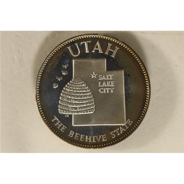 .5 OZ. PF STERLING SILVER UTAH STATE ROUND