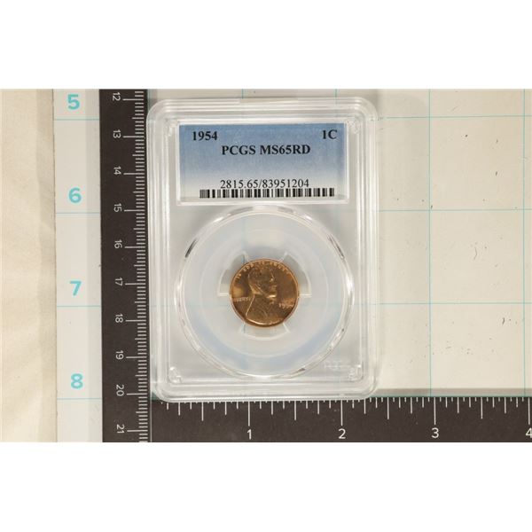 1954 LINCOLN WHEAT CENT PCGS MS65RD