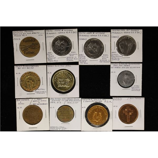 11 ASSORTED RELIGIOUS MEDAL / TOKENS