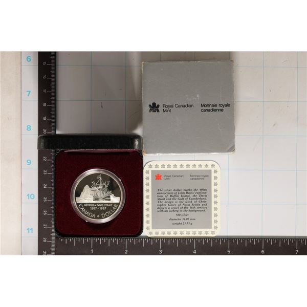 1987 DAVIS STRAIT .3750 OZ. ASW CANADA SILVER $1