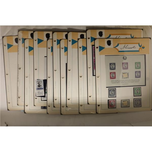 11 PAGES OF ABRAHAM LINCOLN FOREIGN POSTAGE BLOCKS