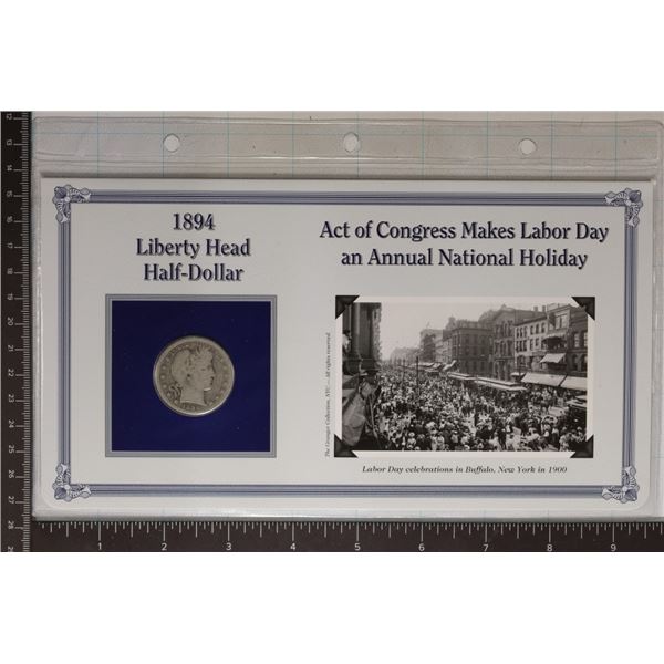 1894-S SILVER BARBER HALF DOLLAR, ACT OF CONGRESS