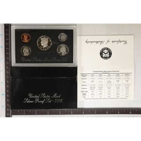 1996 US SILVER PROOF SET (WITH BOX) AND PAPERWORK