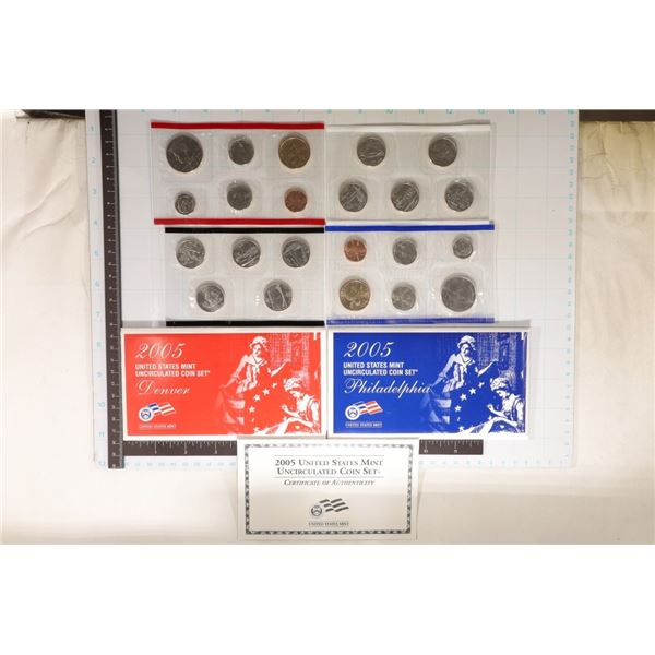 2005 US MINT SET (UNC) P/D (WITH ENVELOPES) AND