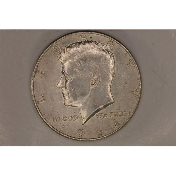 1964 90% SILVER KENNEDY HALF DOLLAR UNC