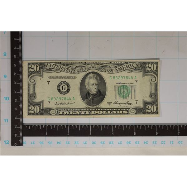 1950-A US GREEN SEAL $20 FRN G83297844A