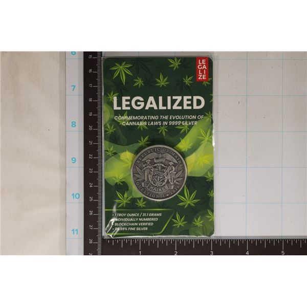 1 OZ. SILVER 31.1 GRAMS 99.99% LEGALIZED CANNABIS