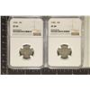 1943 NGC XF40  & 1944 NGC XF45 SILV. MERCURY DIMES