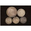 Image 2 : 5 CANADA SILVER COINS: 1913-25 CENT, 1930-10 CENT,