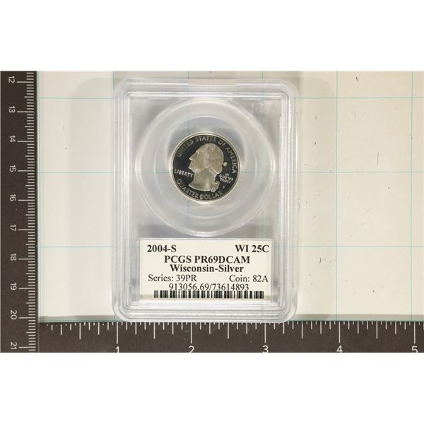 2004-S SILVER WISCONSIN QUARTER PCGS PR69 DCAM