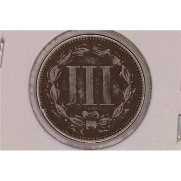 1865 THREE CENT PIECE (NICKEL) TONED