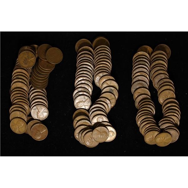 150 ASSORTED LINCOLN WHEAT CENTS: SOLID DATE ROLL