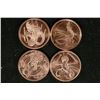4-1 OUNCE UNC COPPER ROUNDS: 3 ARE WORLD OF