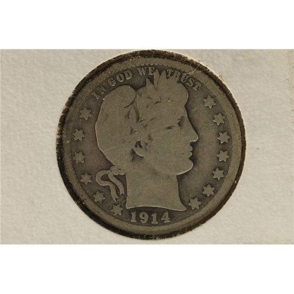 1914-D SILVER BARBER QUARTER