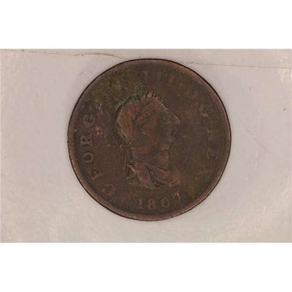 1807 GREAT BRITAIN COPPER BRITANNIA PENNY