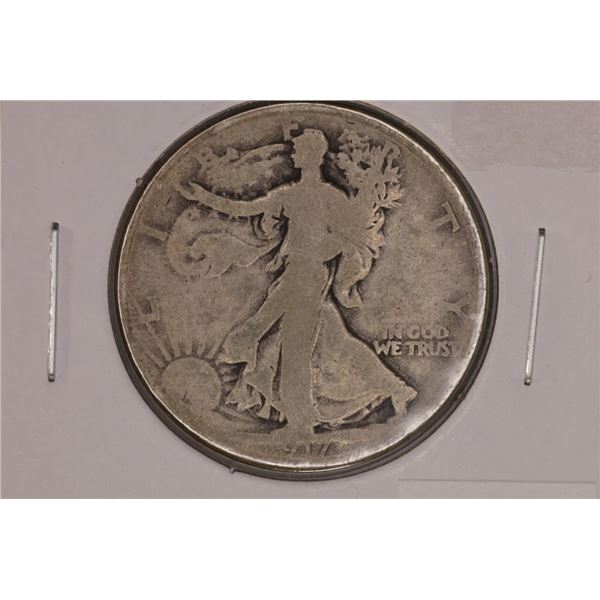 1917-S REVERSE MINT SILVER WALKING LIBERTY HALF