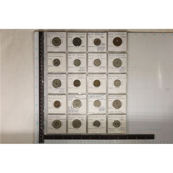 20-1920-1976 METAL TRANSPORTATION TOKENS: ALL