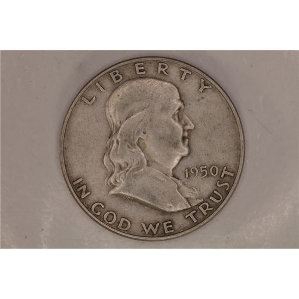 1950-D SILVER FRANKLIN HALF DOLLAR