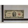 1953-A US $2 RED SEAL STAR NOTE SMALL TEAR BOTTOM