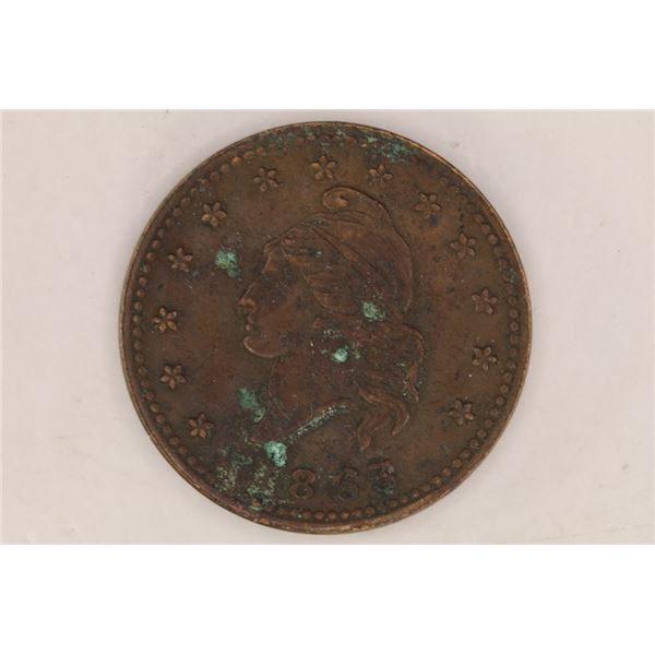 1863 CIVIL WAR TOKEN  ARMY & NAVY 