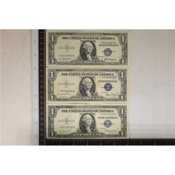 3-1935 STAR NOTE $1 SILVER CERTIFICATES: 1935-D CU