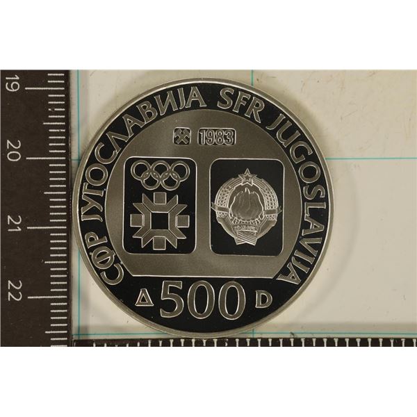 1983 YUGOSLAVIA PF SILVER 500 DINARA OLYMPIC COIN