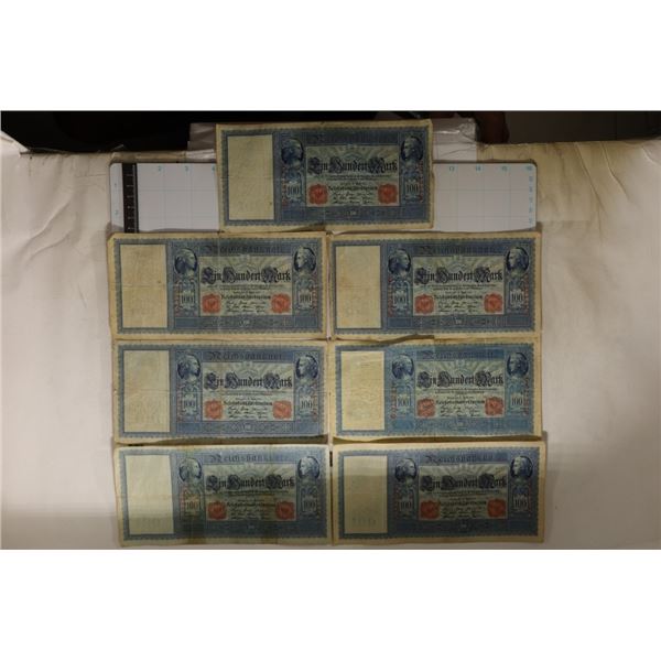 7-1910 GERMAN 100 MARK LARGE SIZE BILLS SMALL