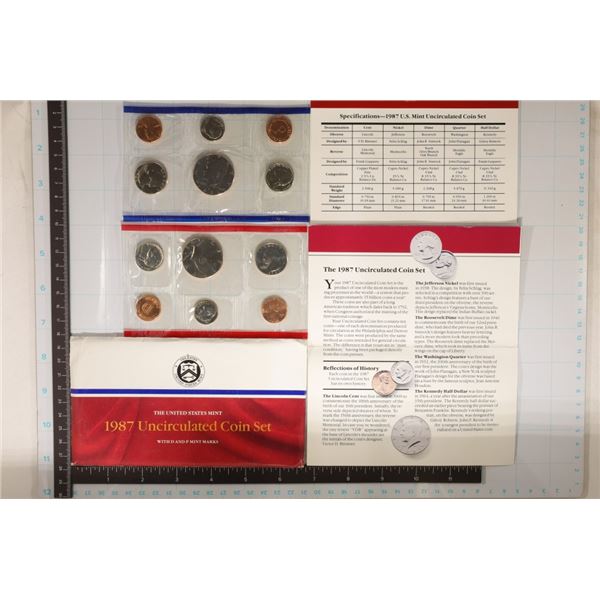 1987 US MINT SET (UNC) P/D (WITH ENVELOPE)