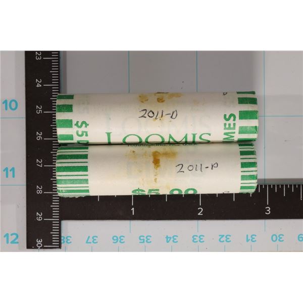 2011-P & D SOLID DATE $5 ROLLS OF BU ROSY DIMES