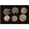 6 SILVER DIME SIZED OTTOMAN EMPIRE PARA COINS: