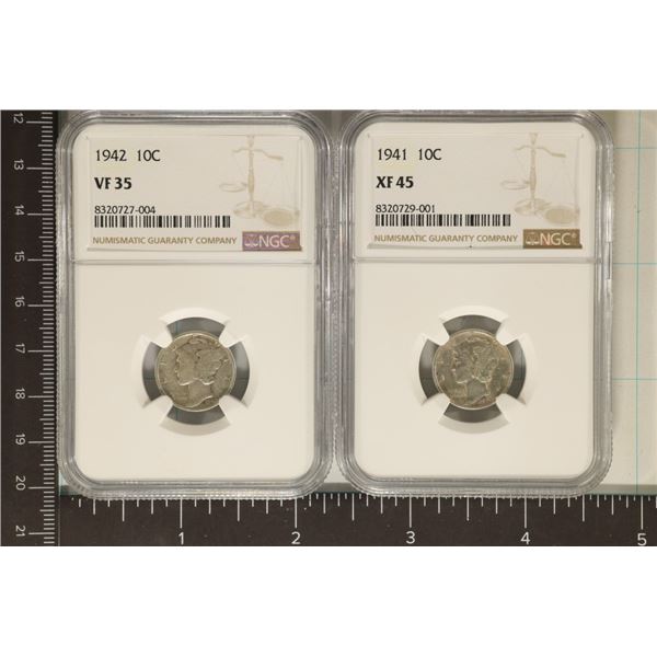 1941 NGC VF35 & 1941 NGC XF45 SILV. MERCURY DIMES