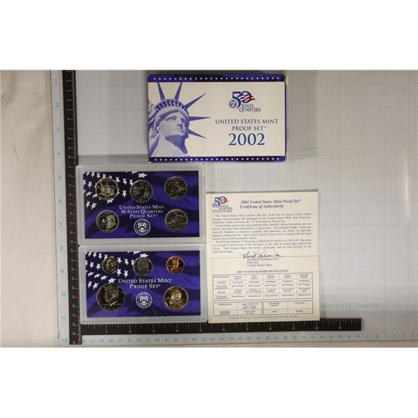 2002 US PROOF SET (WITH BOX) AND WITH CERTIFICATE