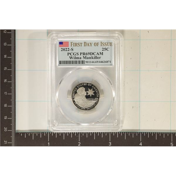 2022-S WILMA MANKILLER QUARTER PCGS PR69 DCAM