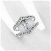 Image 3 : 14K White Gold 1.01 ctw Marquise & Round Cut Diamond Milgrain Wide Open Split Ri