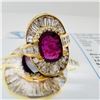 Image 1 : 1.72 ctw Ruby and 2.52 ctw Diamond 14K Yellow Gold Halo Style Ring
