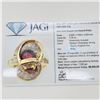 Image 2 : 1.72 ctw Ruby and 2.52 ctw Diamond 14K Yellow Gold Halo Style Ring