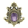 Image 6 : Vintage Victorian Revival Yellow Gold Oval Amethyst Pin Brooch Pendant