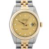 Rolex Mens 2T Factory Champagne Diamond Dial 14K Yellow Gold And Stainless Steel