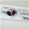 1.08 ctw Ruby and 0.61 ctw Diamond Platinum Halo Ring