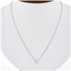 NEW 14k White Gold 0.41 ctw Princess Diamond Solitaire Petite Pendant Necklace