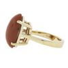 Image 4 : 14k Yellow Gold 18x13mm Oval Cabochon Orange Prong Set Agate Solitaire Ring