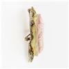 Image 6 : Antique Victorian 10k Gold Carved Pink Shell Cameo Brooch Pendant w/ Open Frame