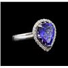 14KT White Gold 3.76 ctw Tanzanite and Diamond Ring