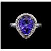 Image 2 : 14KT White Gold 3.76 ctw Tanzanite and Diamond Ring