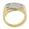 Image 2 : Men's Retro 14k Two Tone Gold 0.25 ctw Old Cut Pave Diamond Bypass Band Ring