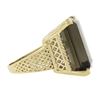 Image 3 : Vintage 12K Gold Large Octagonal Cut Smoky Quartz Solitaire Cocktail Ring