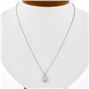 Image 1 : NEW Platinum 1.38 ctw GIA Pear Rose Cut Diamond Solitaire Collet Pendant & Chain